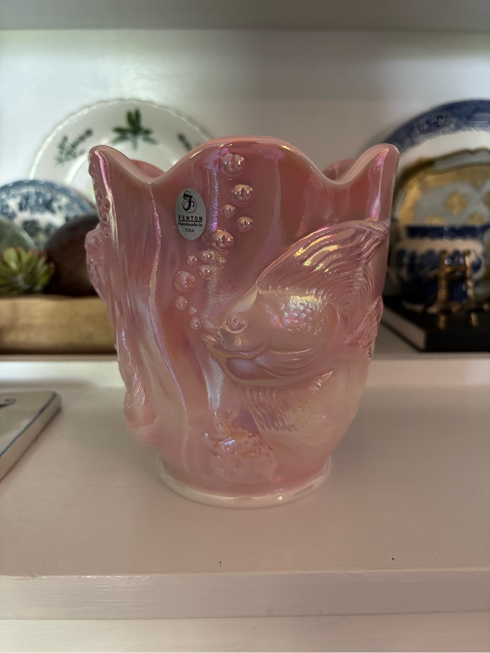 Fenton Rosalene Iridized Atlantis Vase